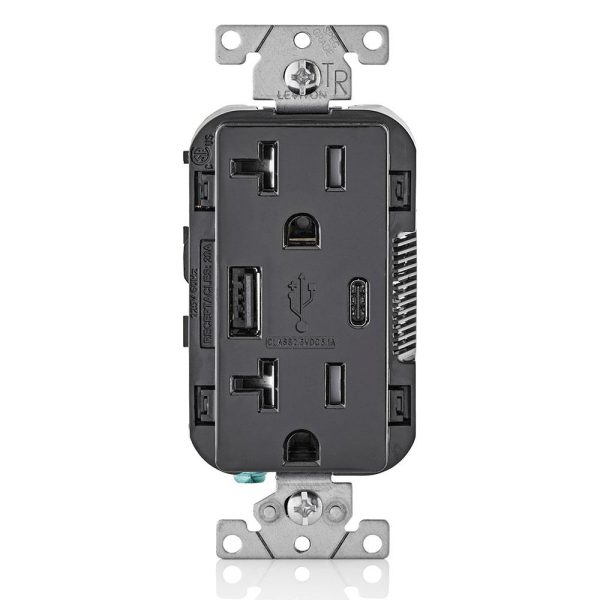 Type A & Type-C USB Charger Tamper Resistant Receptacle, 20-Amp, T5833 Online - Image 3